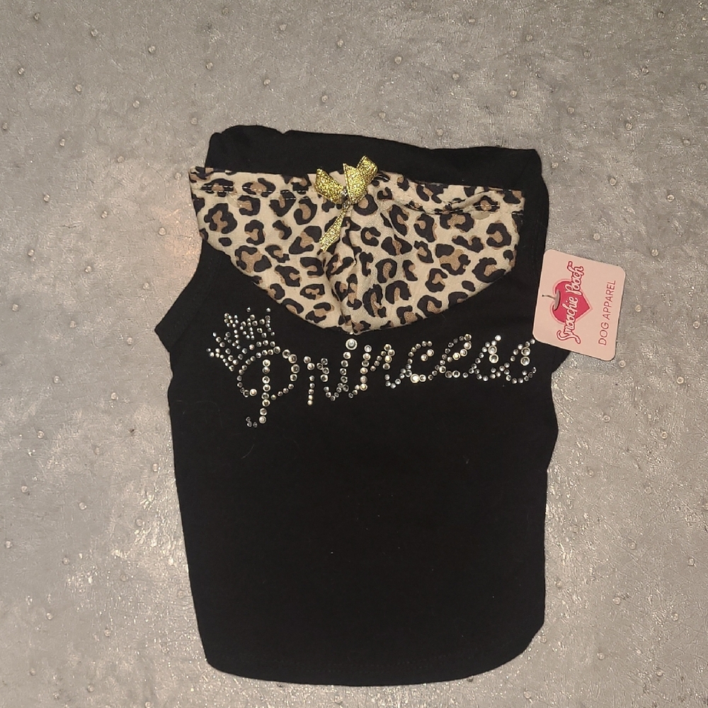 Black Leopard Print Pet Top